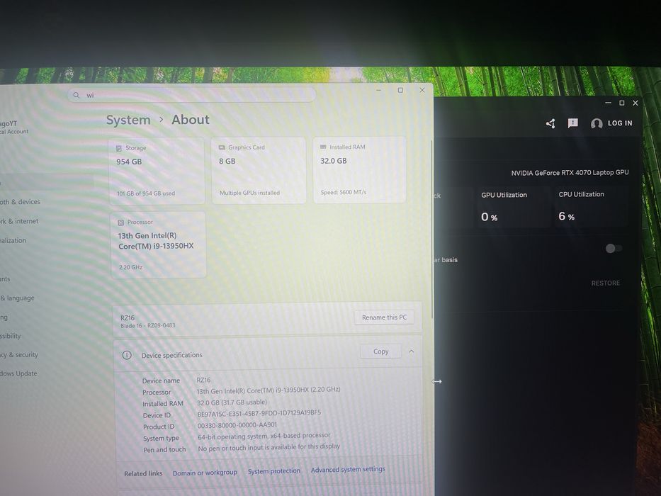 Razer Blade 16 / Intelcore I9 13950HX / 32GB RAM / RTX 4070