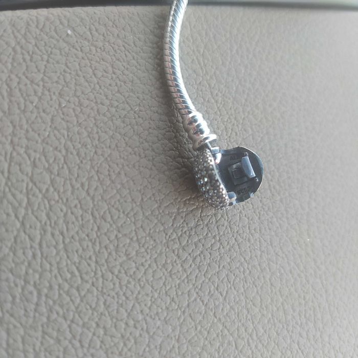 Brățară argint 925 cu lanț clasic și forma inimioara