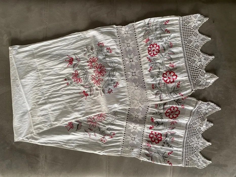 Față de pernă și 4 ștergare vechi țesute manual, din Bucovina