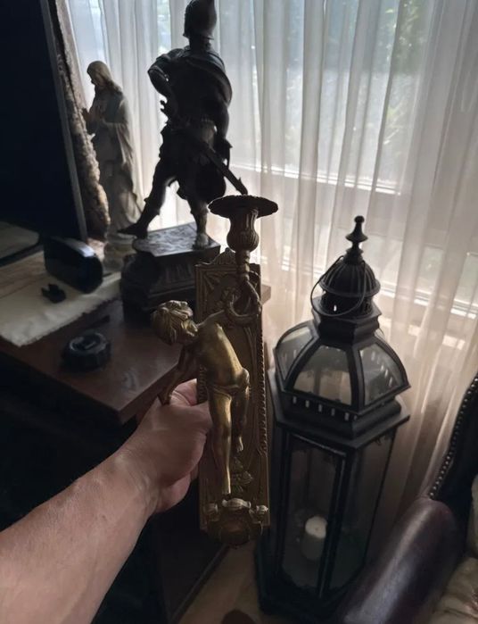 Антични Месинг аплици,свещници  и полилеи