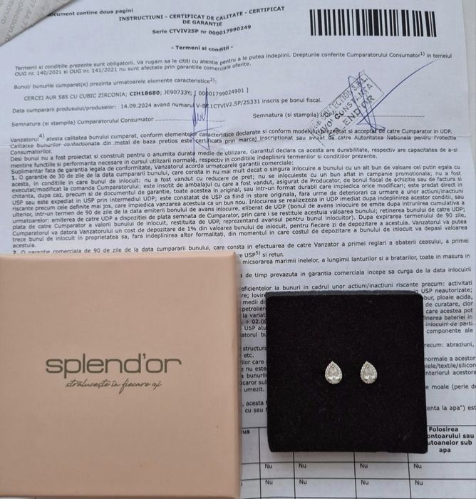 Cercei aur 14k Splendor