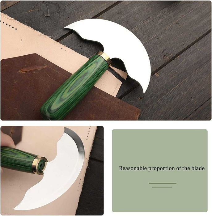 стоманен нож за кожа, полумесец 125 мм