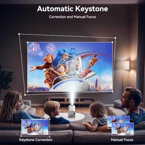 Нов Мини проектор Full HD 4K с WLAN6, BT5.2, 150" екран, Android TV