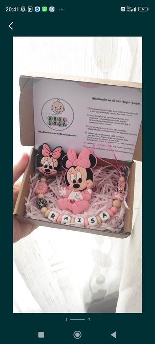 Lantisoare din silicon pentru suzetă personalizate cadou bebelusi