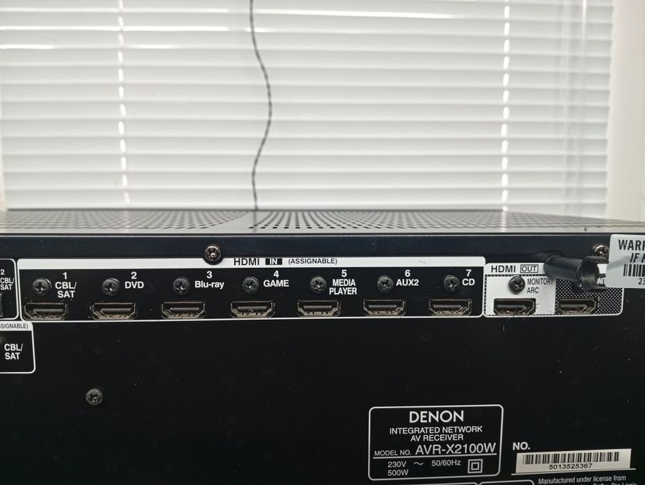 7.2 канален ресивър DENON AVR-X 2100 Bluetooth 4K Wi-fi