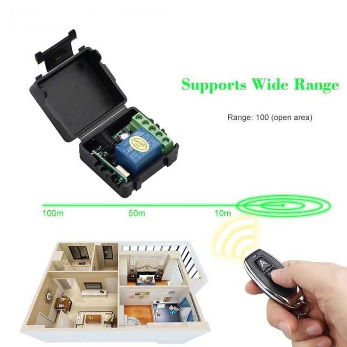 Releu wireless cu telecomanda 12V automatizari auto porti webasto