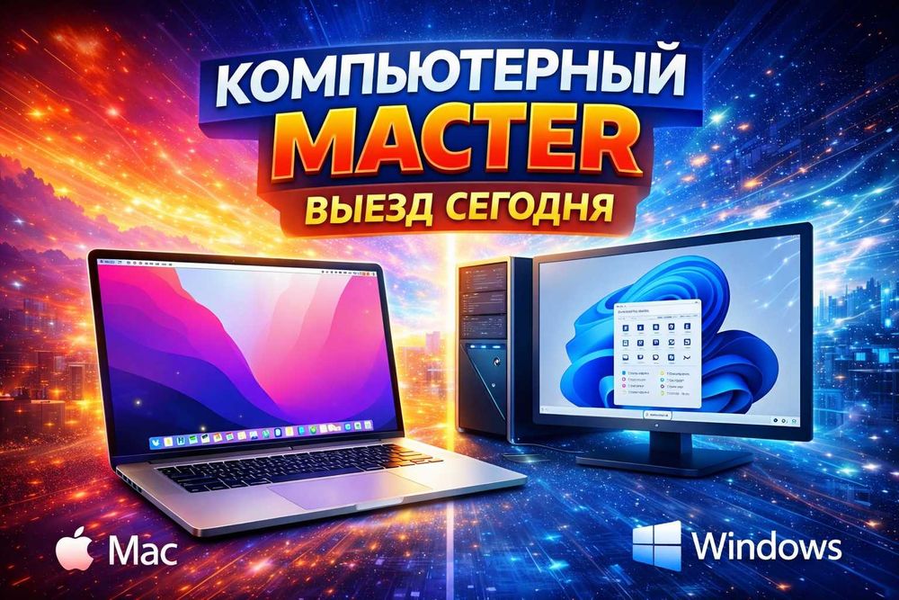 Компьютерный мастер с выездом | Windows, Mac | Выезд сегодня