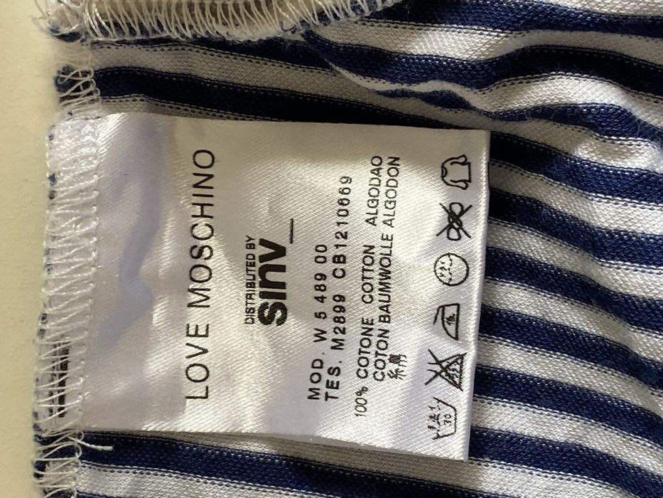 Рокля Love Moschino в морско райе, S/ N42 Italy