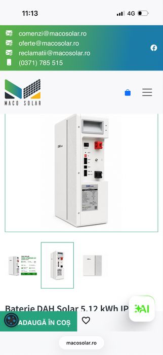 Baterie DAH Solar 5.12 kWh IP20 LiFePO4 51.2V 100Ah CAN/RS485