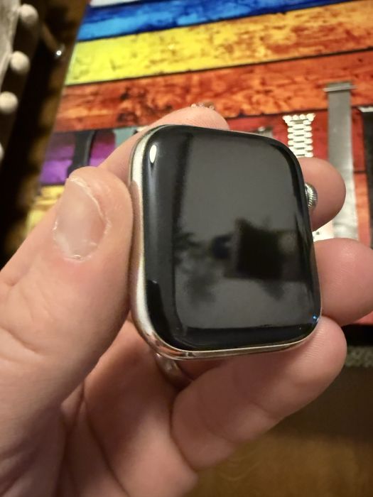 Apple watch seria 7, 45mm, stainless steel SS, display impecabil, esim