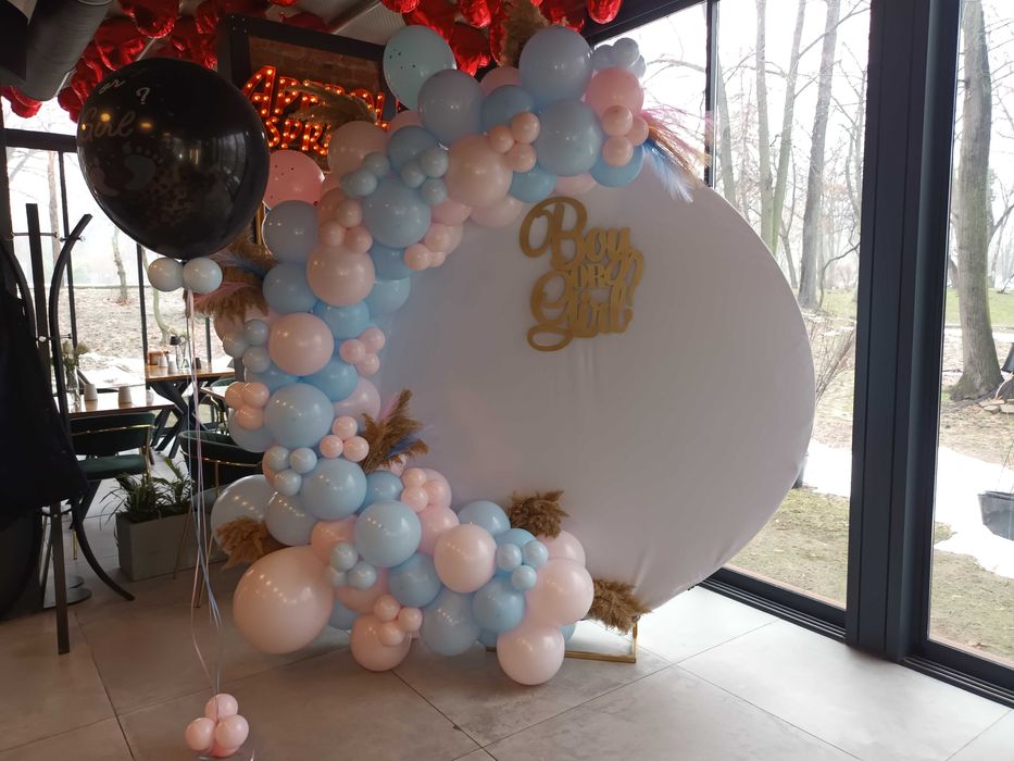 Decor gender reveal Arcada baloane baby shower Artificii de zi