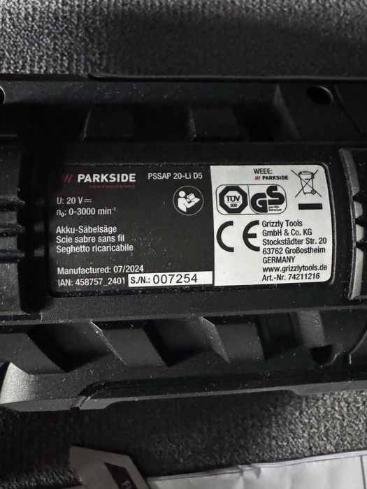 Ferestrău sabie Parkside PERFORMANCE PSSAB 2028 B2 fabricație 2025