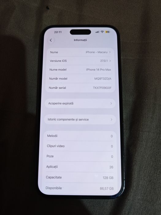 Vând iPhone 14 pro max