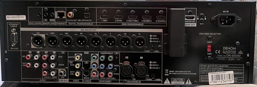 Preamplificator profesional surround 7.1 denon dn-500av
