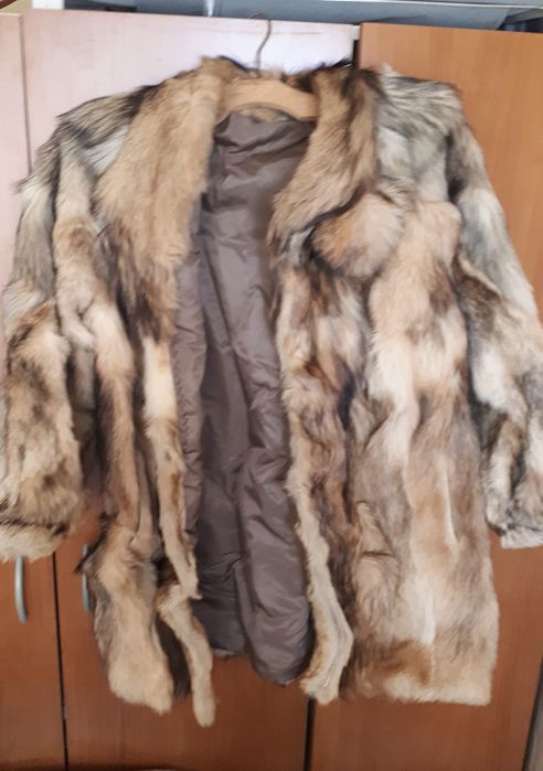 100%естествен косъм палто от жълта лисица