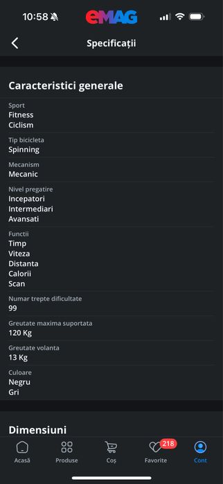 Bicicleta spinning / fitness