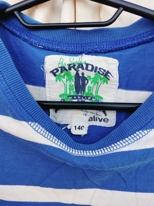 Tricou Paradise Alive – Dungi albastru/alb – Mărime 140 (9-10 ani)