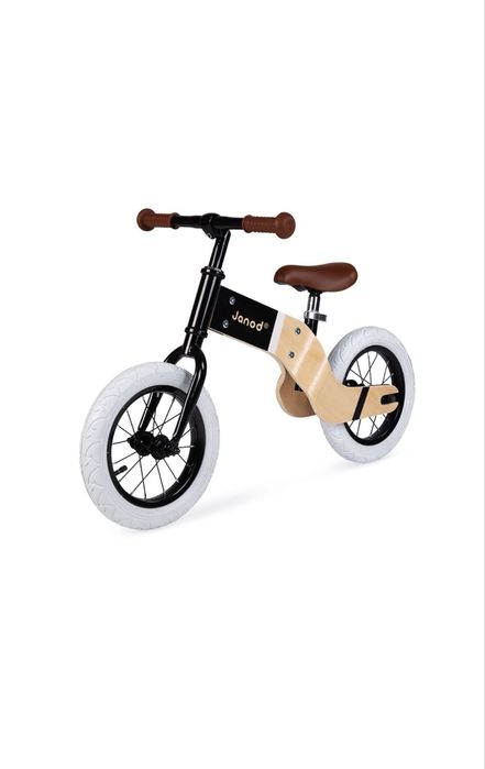 Велосипед без педали Janod - Deluxe balance bike, Дървен, Кафяв/Бежов
