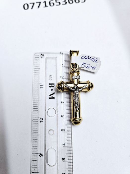 Vand pandantic cruce din aur 14 k 4.06 g cod 462