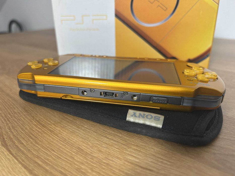 PSP 3000 Bright Yellow în cutie — culoare foarte rară, modată, 64GB