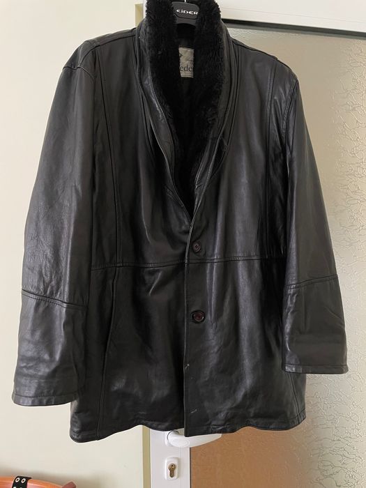 Кожено топло мъжко палто