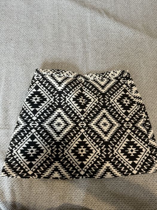 Юбка мини, черно-белая top shop трапеция