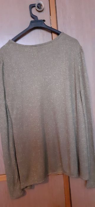 Дамски жакет ,без копчета, бежов с ламе