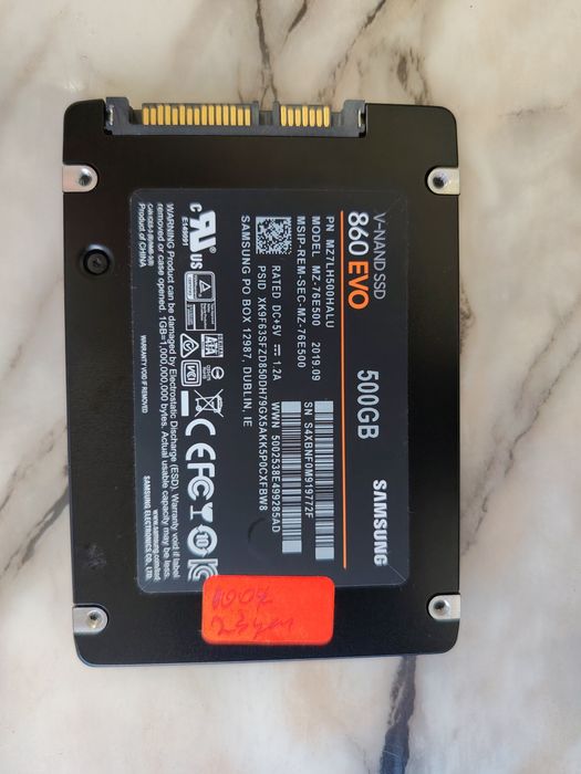 Диск Samsung 860 EVO , 500 GB, SSD SATA III, 2.5"