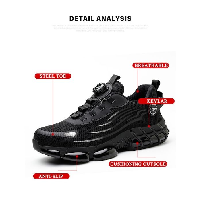 Работни мъжки обувки, горна част от метал, черни, 44EU