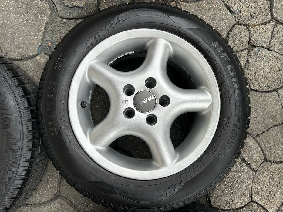 Jante aliaj 5x100mm, anvelope iarna 165/70 R14, Skoda Fabia, Rapid, VW Polo, Fox, Seat Ibiza