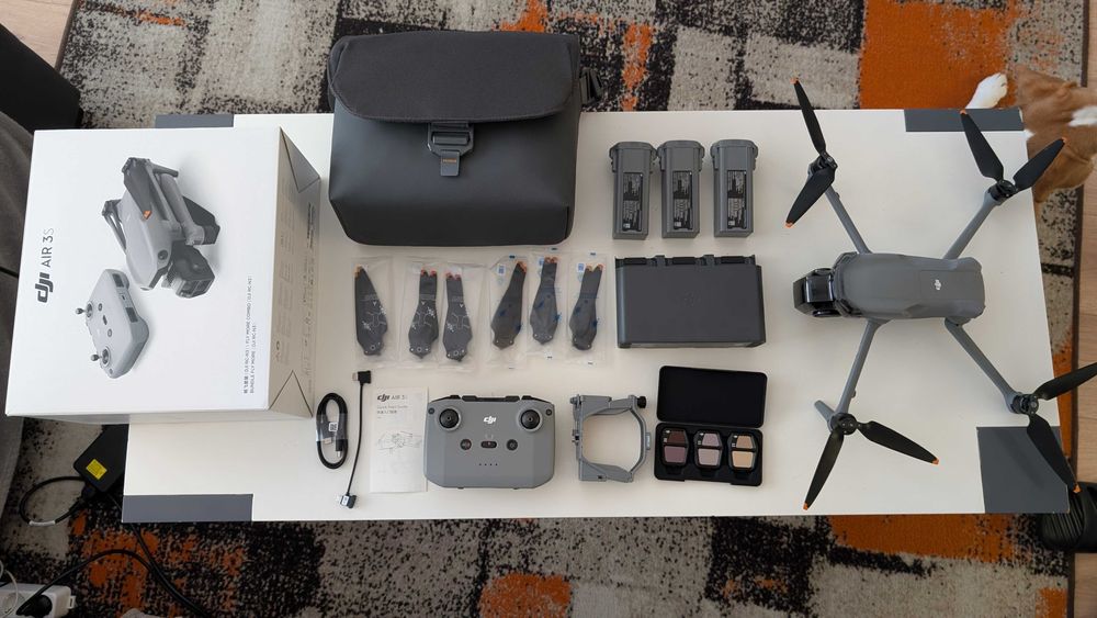 Дрон DJI Air 3S Fly More Combo (DJI RC-N3) + Пускащ механизъм