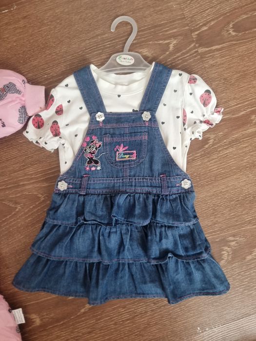 Цена за все Вещи для девочек 1-2 года Джинсовые сарафан комбинезон нов