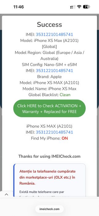 iPhone XS Max - Defect / Pentru piese
