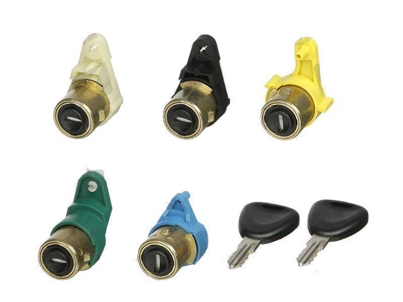 Set yale inchidere Renault Kangoo, 03.1908 cu chei, cu 3 butuci blocare usa, cu blocare portbagaj si apasati butonul de eliberare, cu blocare