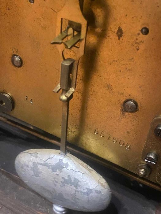 Ceas pendul semineu mecanic lemn