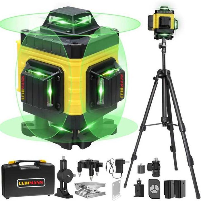 Nivela laser 4D cu 16 linii autonivelare lumina verde trepied