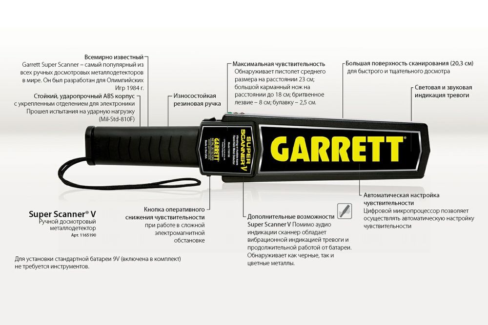 Ручной металл детектор металлоискатель (scanner metal detector)
