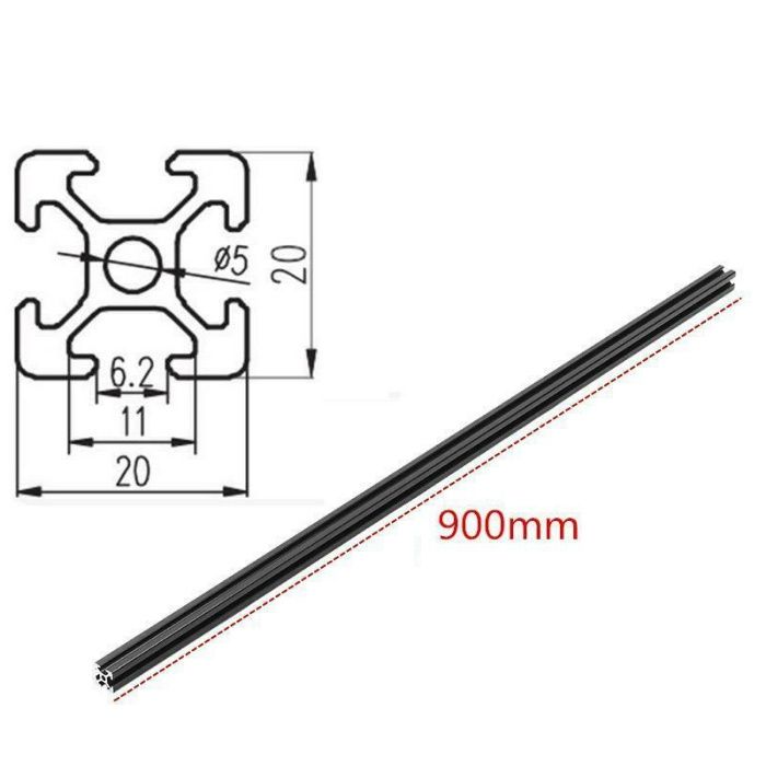 Profil aluminiu T Slot 2020 L=50cm, Noua!