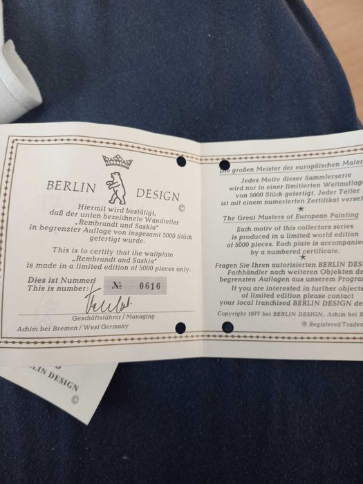 Стенни чинии,лимитирана серия със сертификат