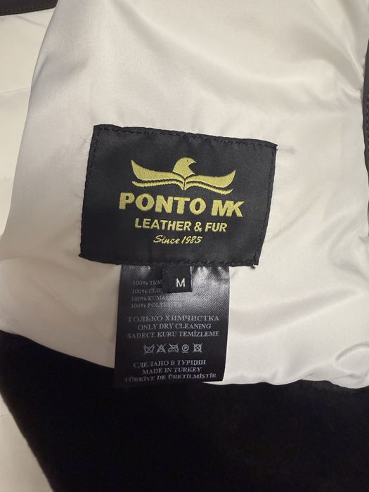 Куртка со вставками, воротник норка