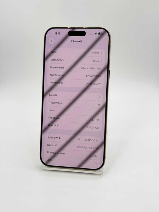 Amanet Lucky Gold VITAN / Iphone 16 PRO MAX / 256 GB 93% BAT 478 INC / Factura / Garantie #54788