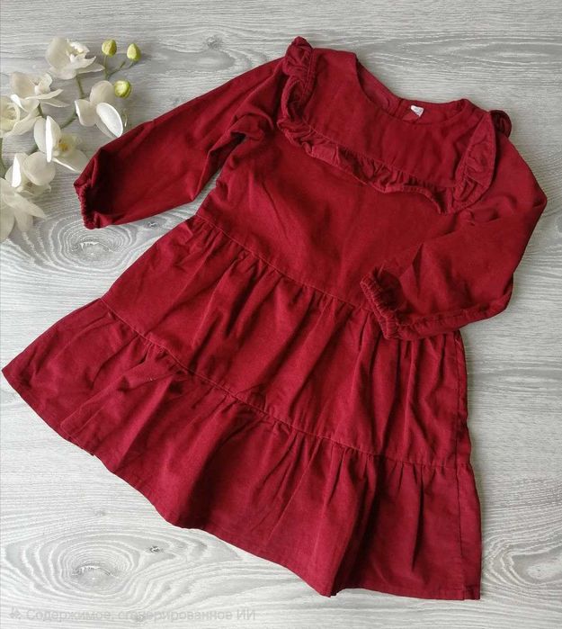 Платье вельветовое hm на 5-6 лет