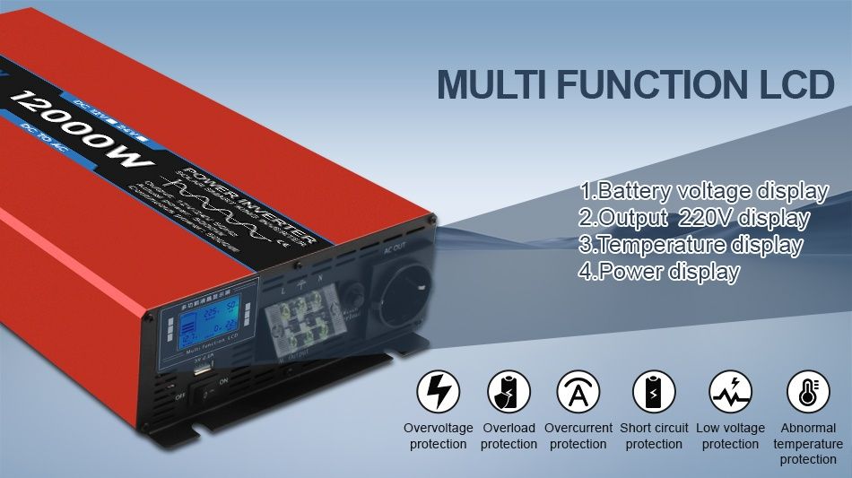 Invertor EaSun Power 12000W/24Vcc cu Telecomandă