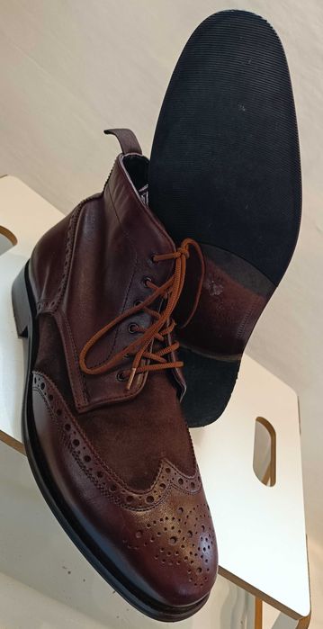 Ghete lace up 43 premium brogue Pat Calvin piele naturala moale