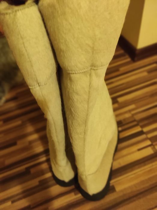 Cizme italiene de iarnă pana la genunchi Bumber din blana naturală