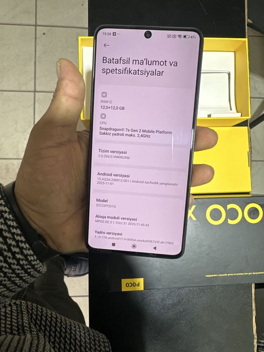 Poco x6 5G 12+12/256 holati yaxshi abmen yoq hamasi idial ishlaydi