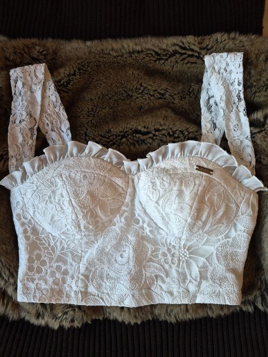 Бял дантелен  топ Alessa