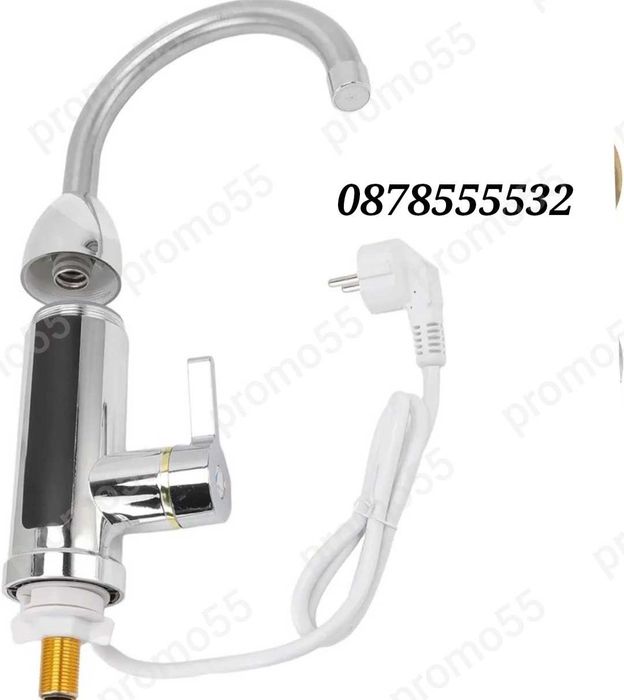 Проточен Нагревател за вода 3000W с дисплей Инокс