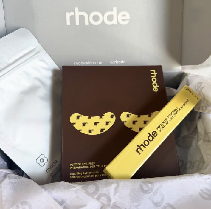 rhode x Justin Bieber / The Biebers Caramelized Banana Lip Gloss гланц, Eye Patches пачове, Spotwear за пъпки, оригинален лимитиран сет или поотделно