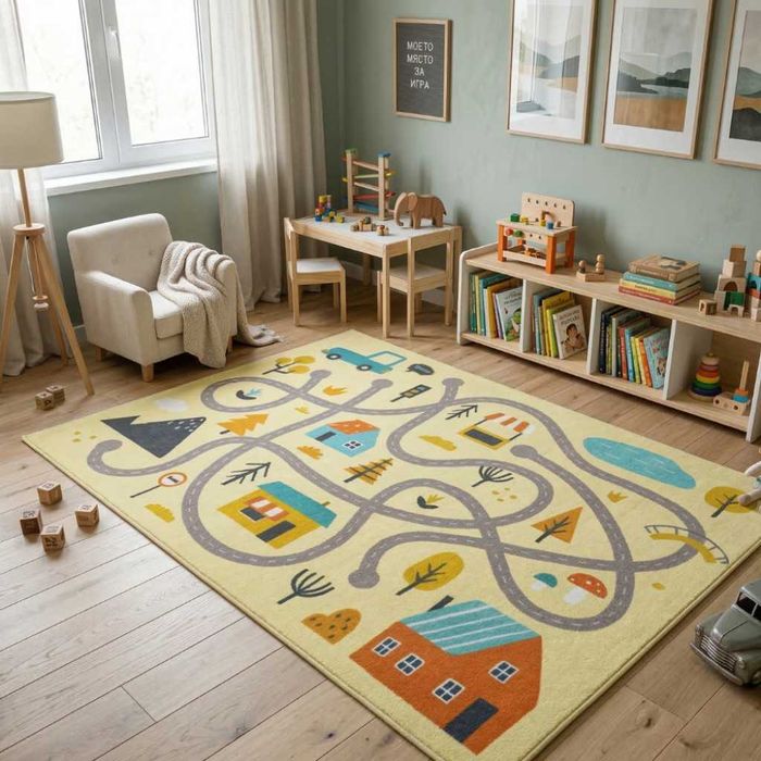 Детски килим за игра 120х160см - НОВИ -различни десени, противоплъзгащ